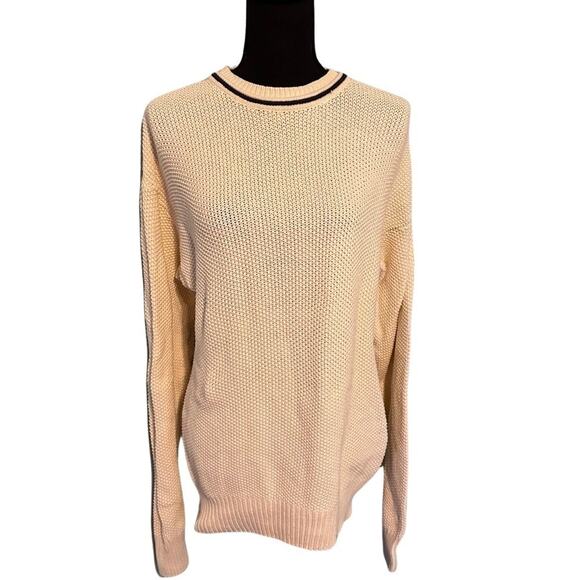 Vintage Eddie Bauer Cream Knit Sweater – Classic Crewneck Pullover – Size M - Picture 1 of 7